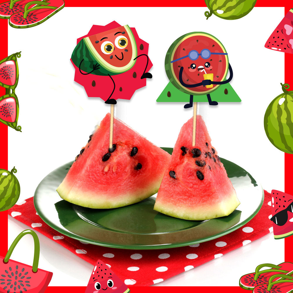 Watermelon Theme Cupcake Toppers