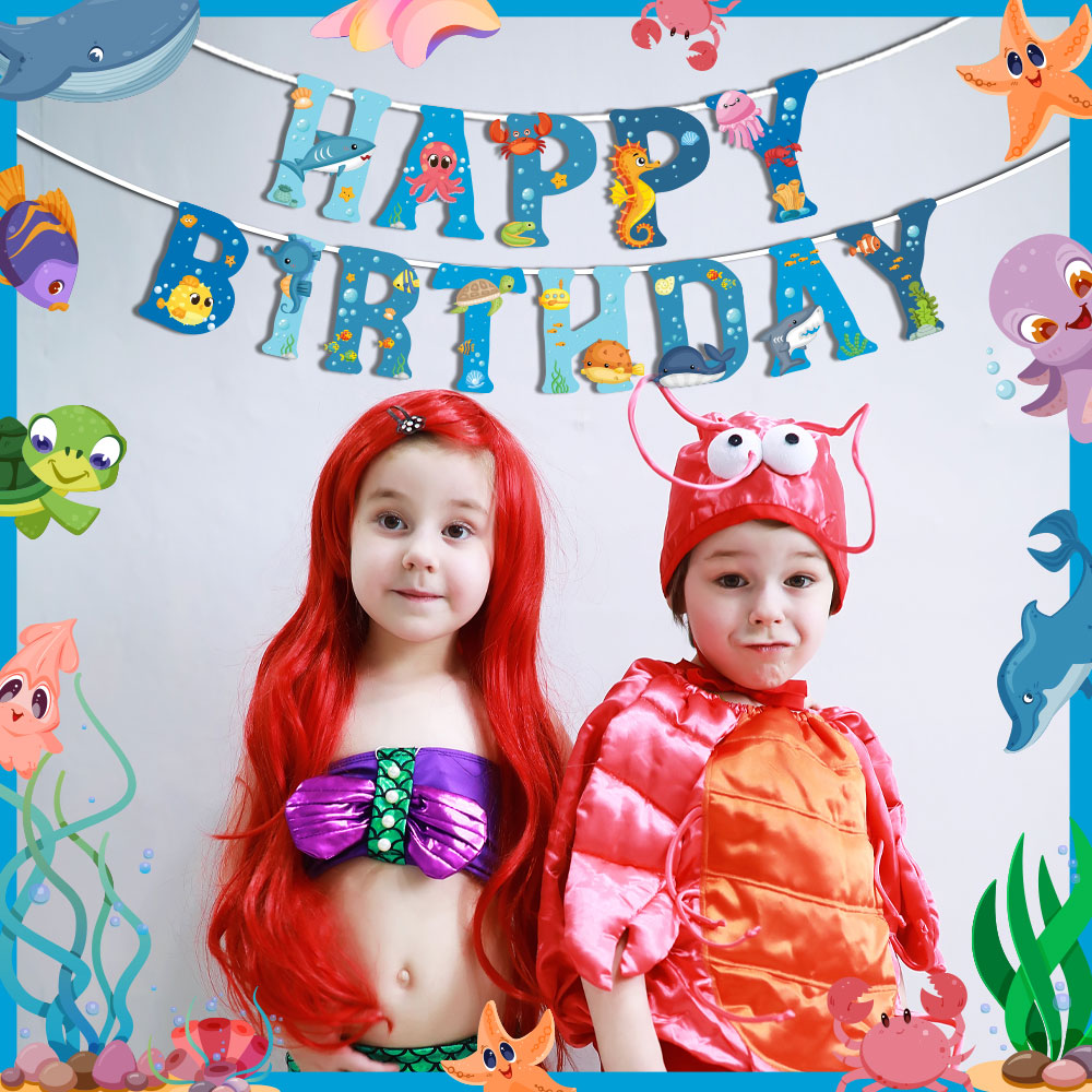 Splashy Ocean Fun Theme Birthday Banner