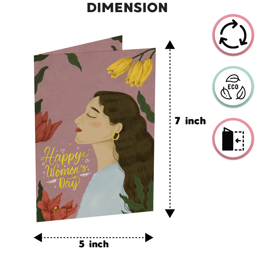 Floral Happy Women's Day Card With Envelope