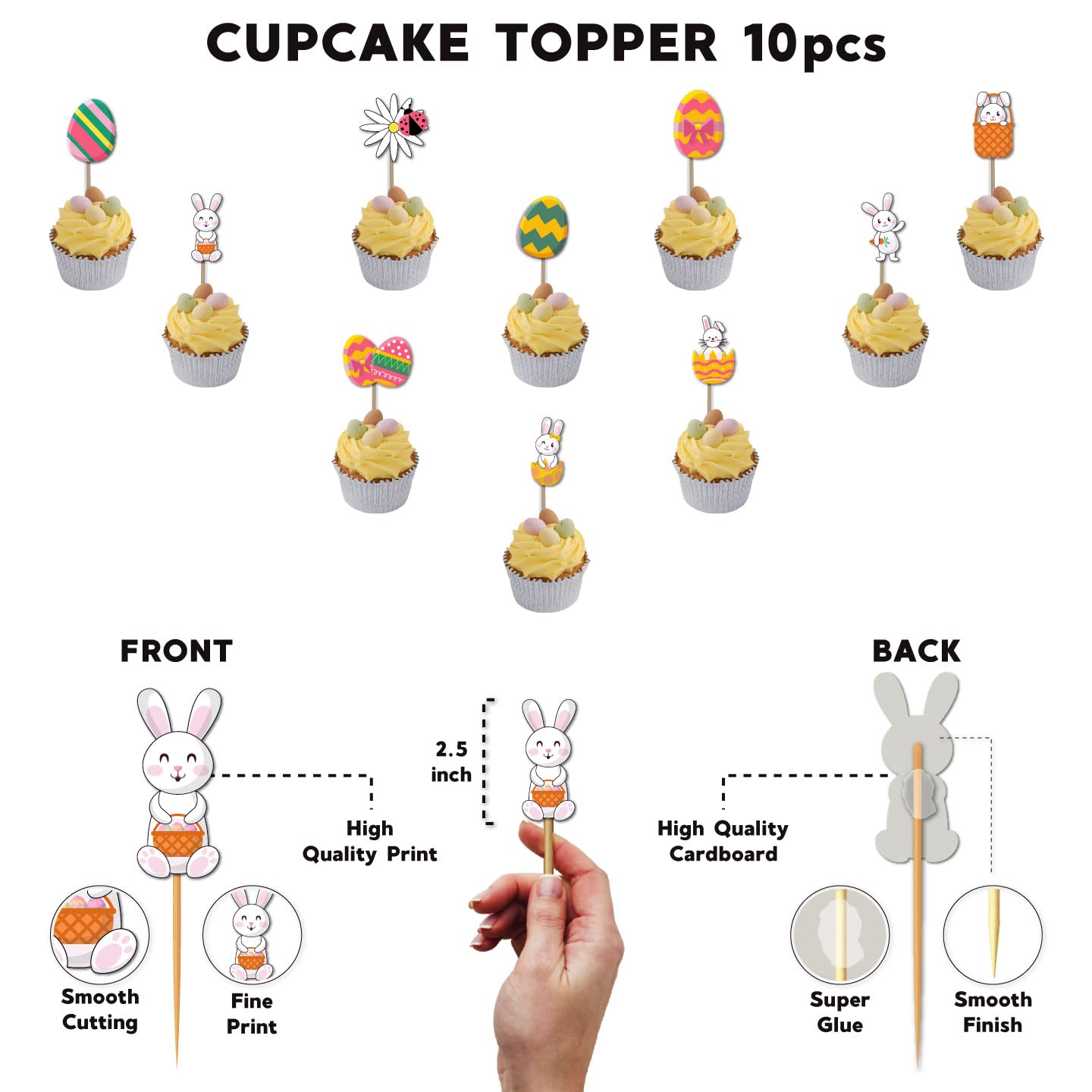 Happy Easter Cupcake Toppers