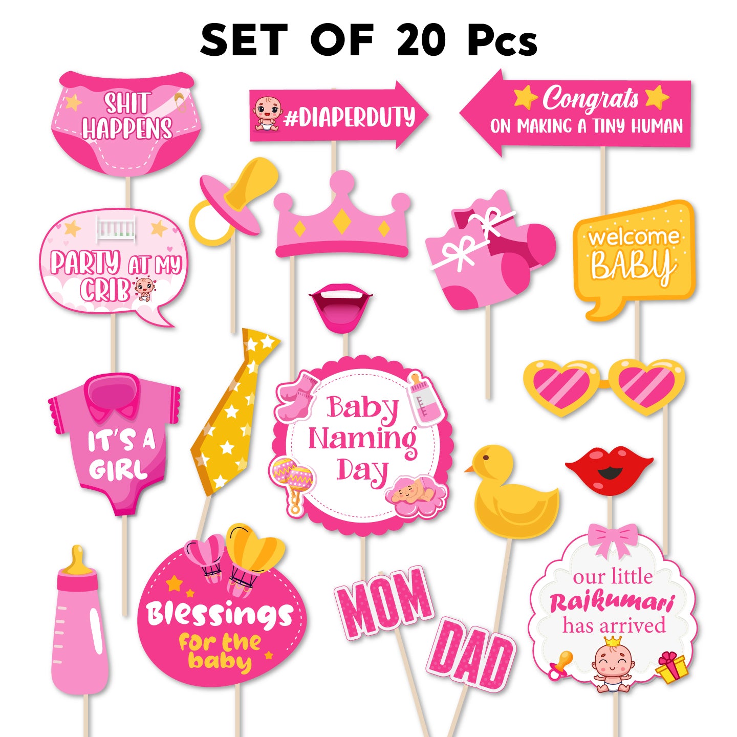 Photobooth Props For Girl's Naming Ceremony