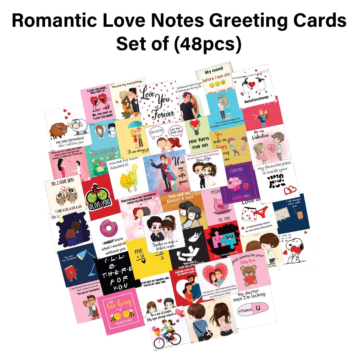 Romantic Love Notes Greeting Cards for Valentine's Day