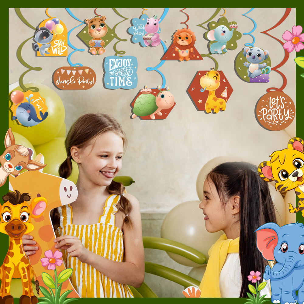 Party Animals Theme Hanging Swirls