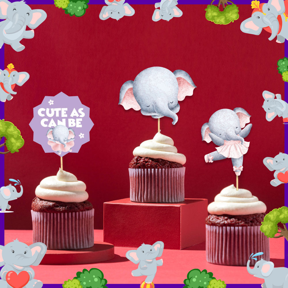 Baby Trunk Theme Cupcake Toppers