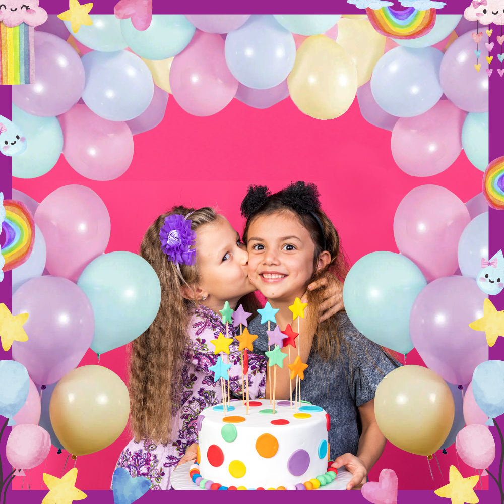 Hello Rainbow Theme Balloons