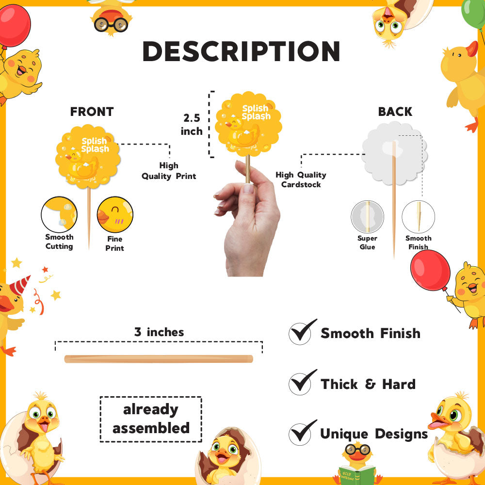 Quack Theme Cupcake Toppers