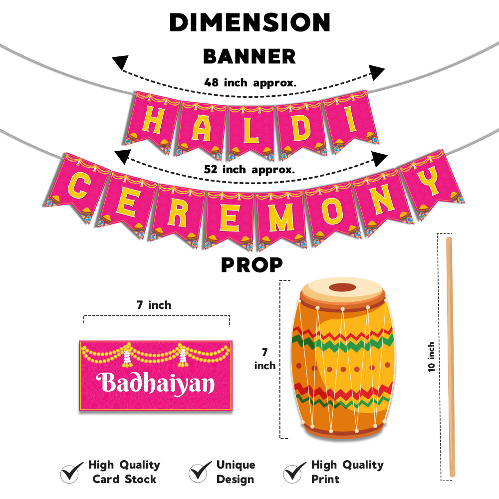 Haldi Ceremony Combo (Banner + Props)