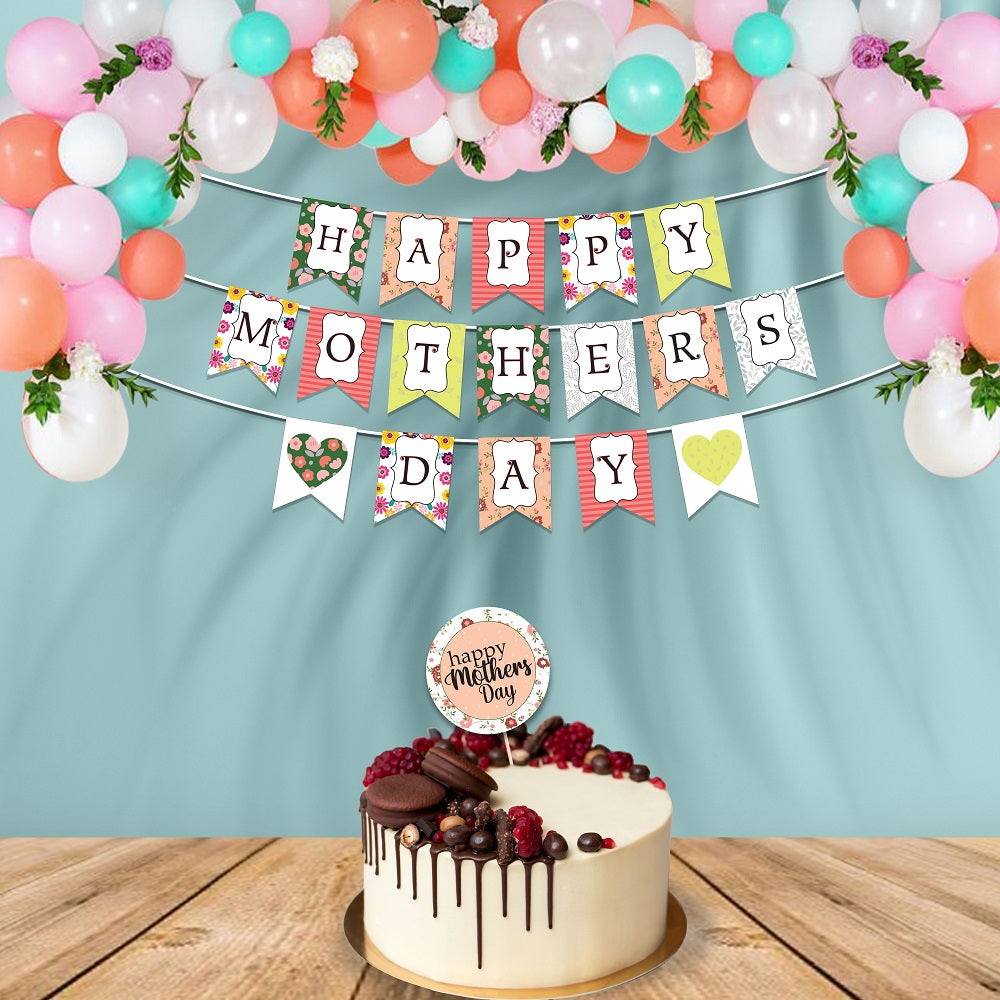 Happy Mother's Day Floral Cake Topper