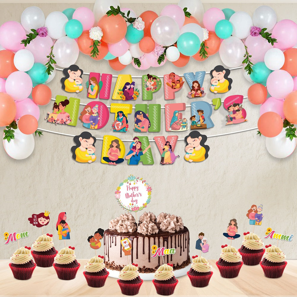 Pastel Multicolour Mother's Day Cake Topper