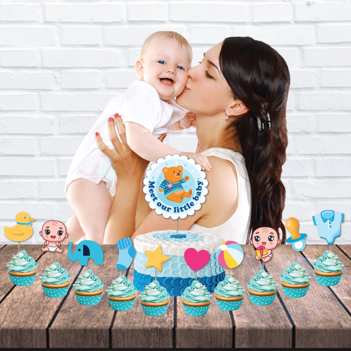 Blue Naming Ceremony Cake Topper