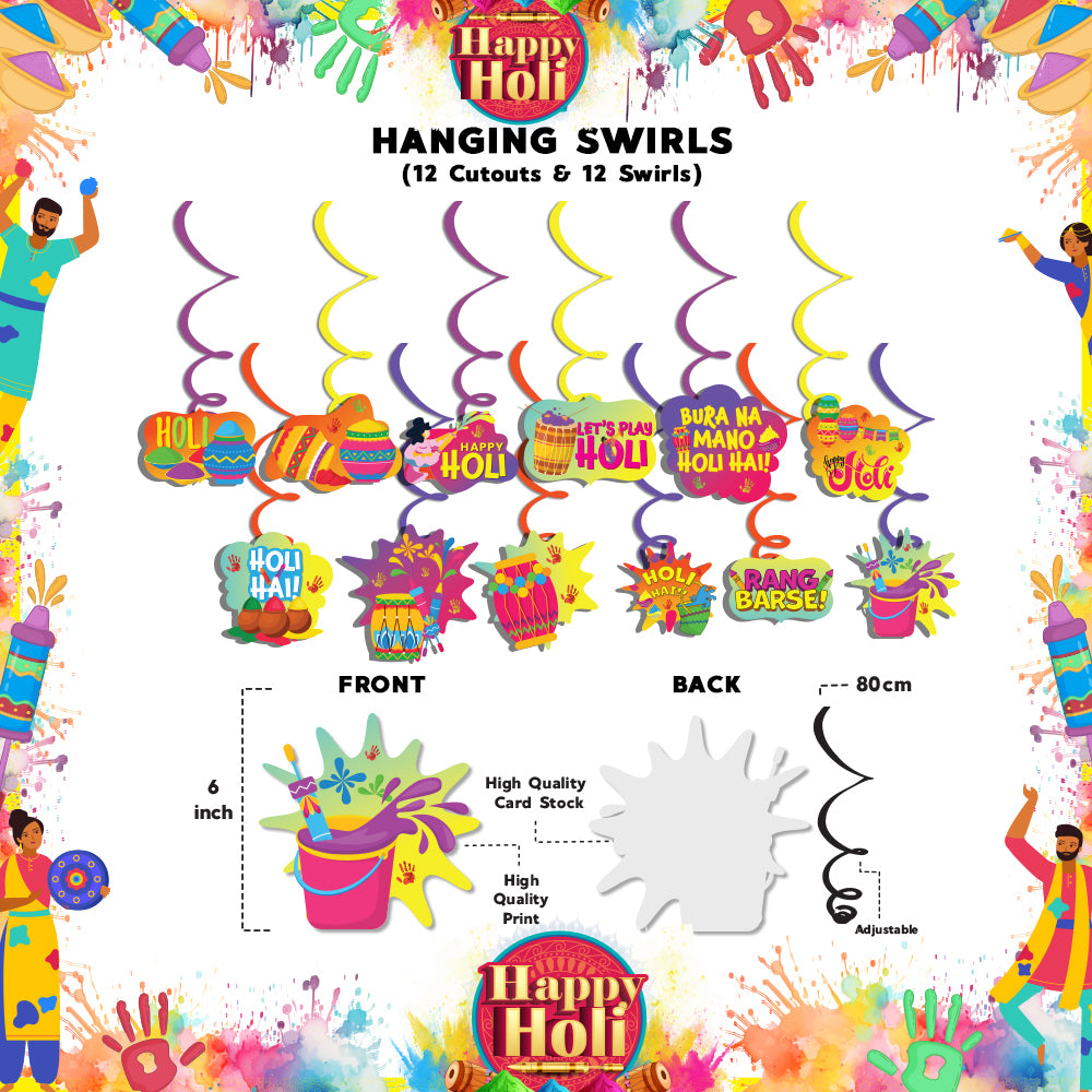 Hanging Swirls Decoration For Holi