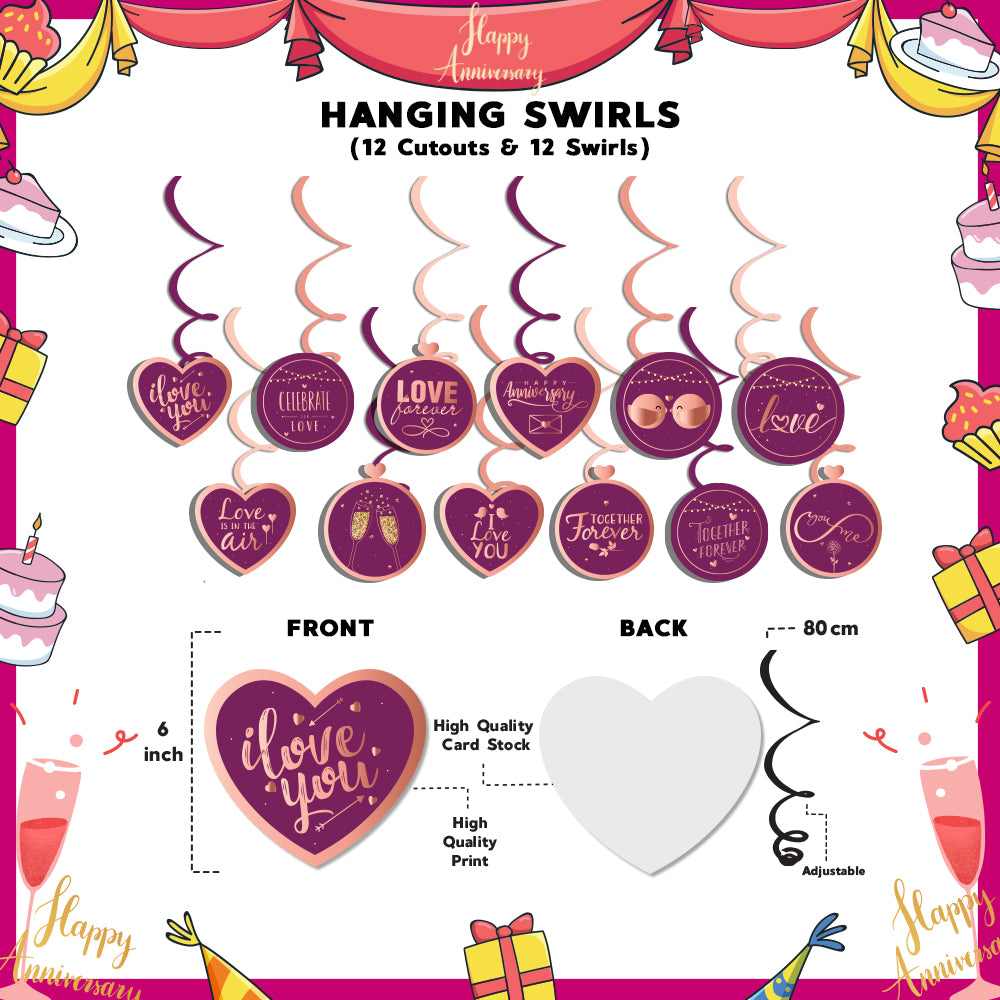 Happy Anniversary Hanging Swirls