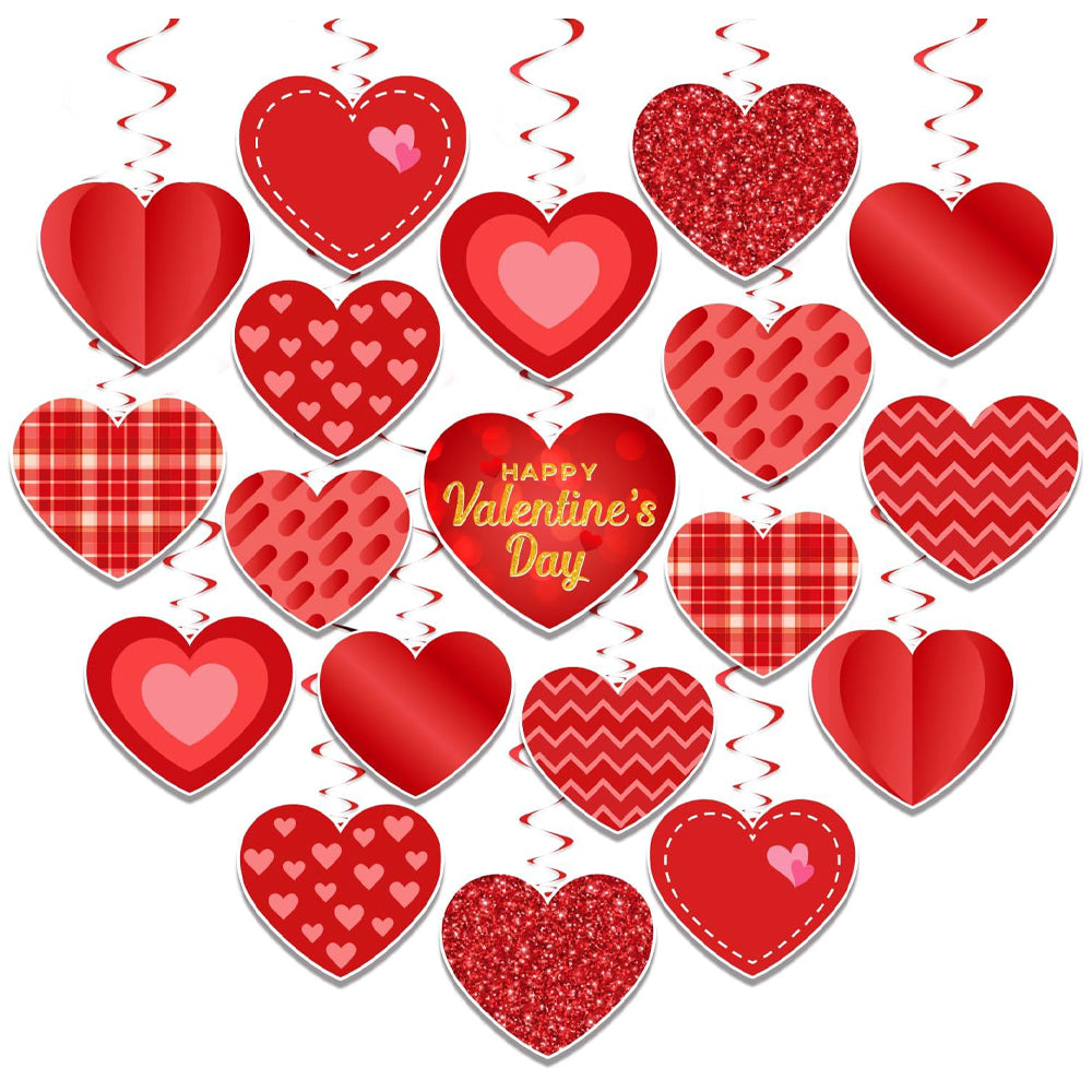 Valentine's Red Heart Swirls