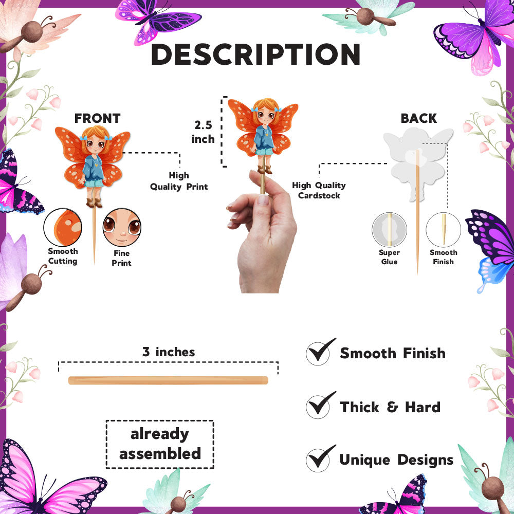 Butterfly Bliss Theme Cupcake Toppers