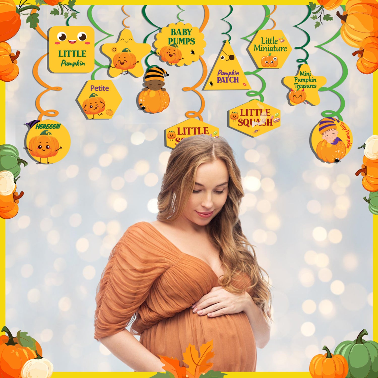 Pumpkin Theme Hanging Swirls