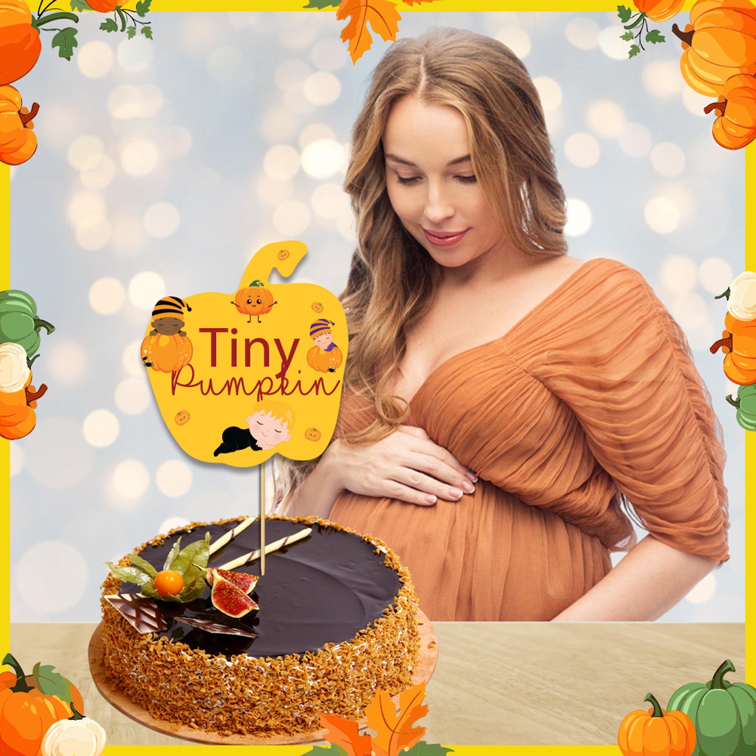 Pumpkin Theme Cake Topper