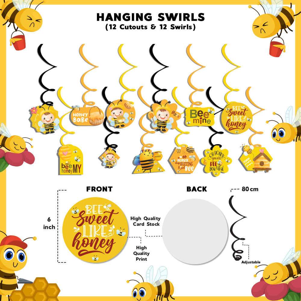 Bee Buzz Party Theme Hanging Swirls