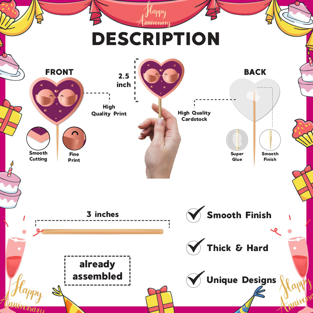 Happy Anniversary Cupcake Toppers