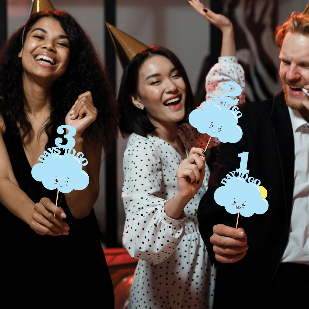 Cloud Theme Countdown Props of 1-10 Days To Go