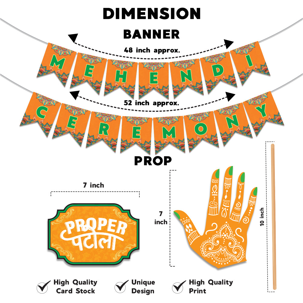 Mehendi Ceremony Combo (Banner + Props)