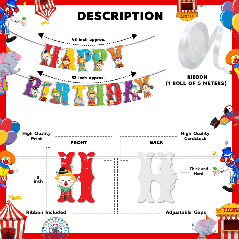 Circus Fun Fair Theme Happy Birthday Banner