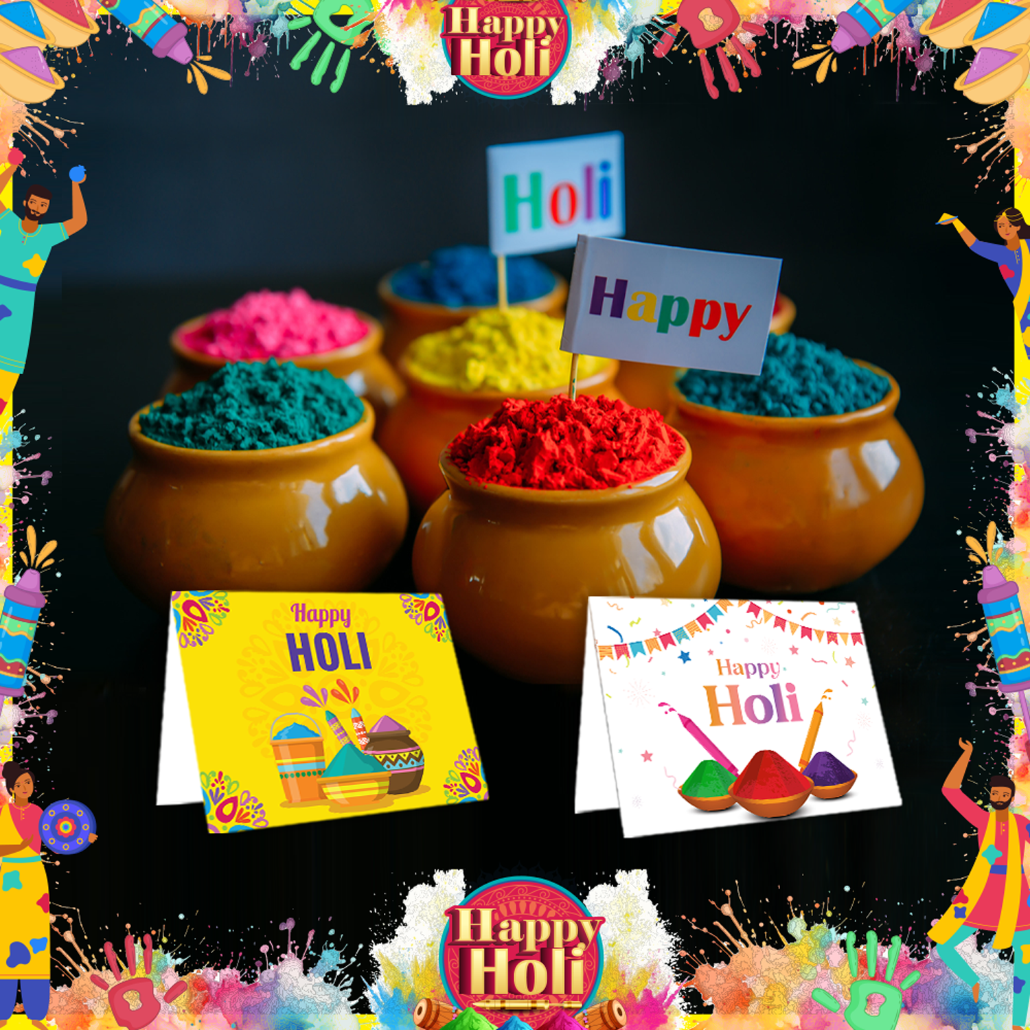 Tent cards for Holi