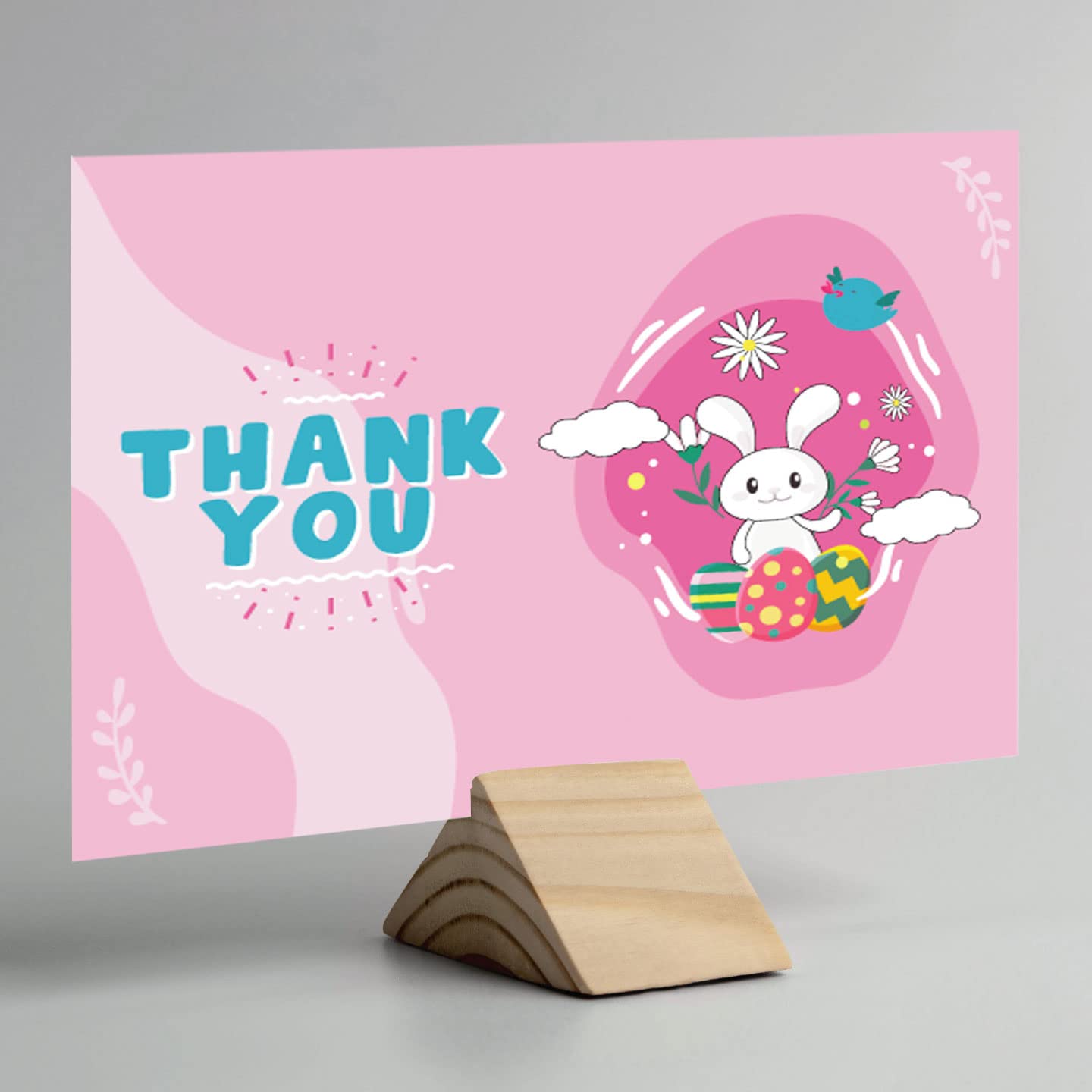 Happy Easter Pink Thank You Cards with Envelope