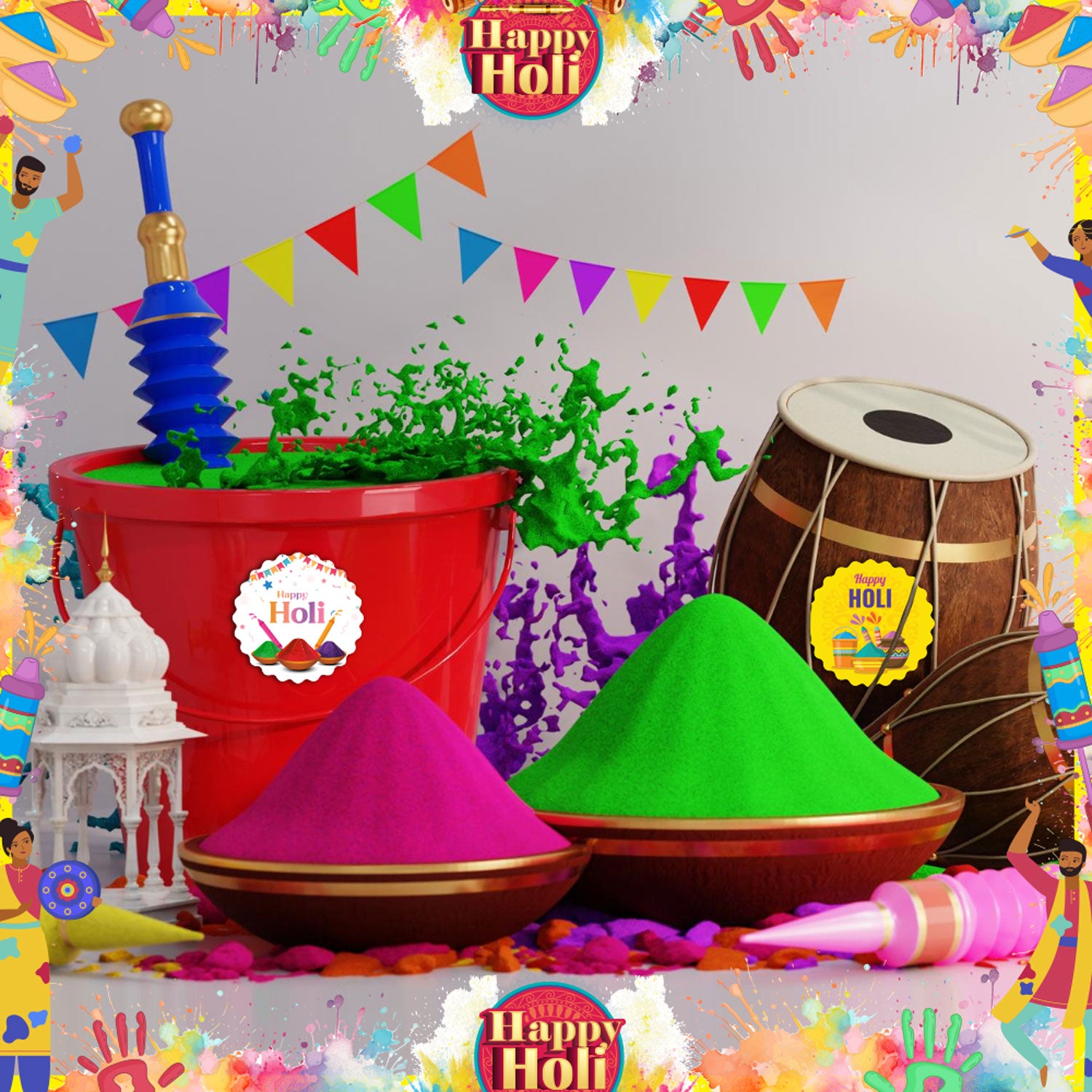 Stickers For Holi Decoration