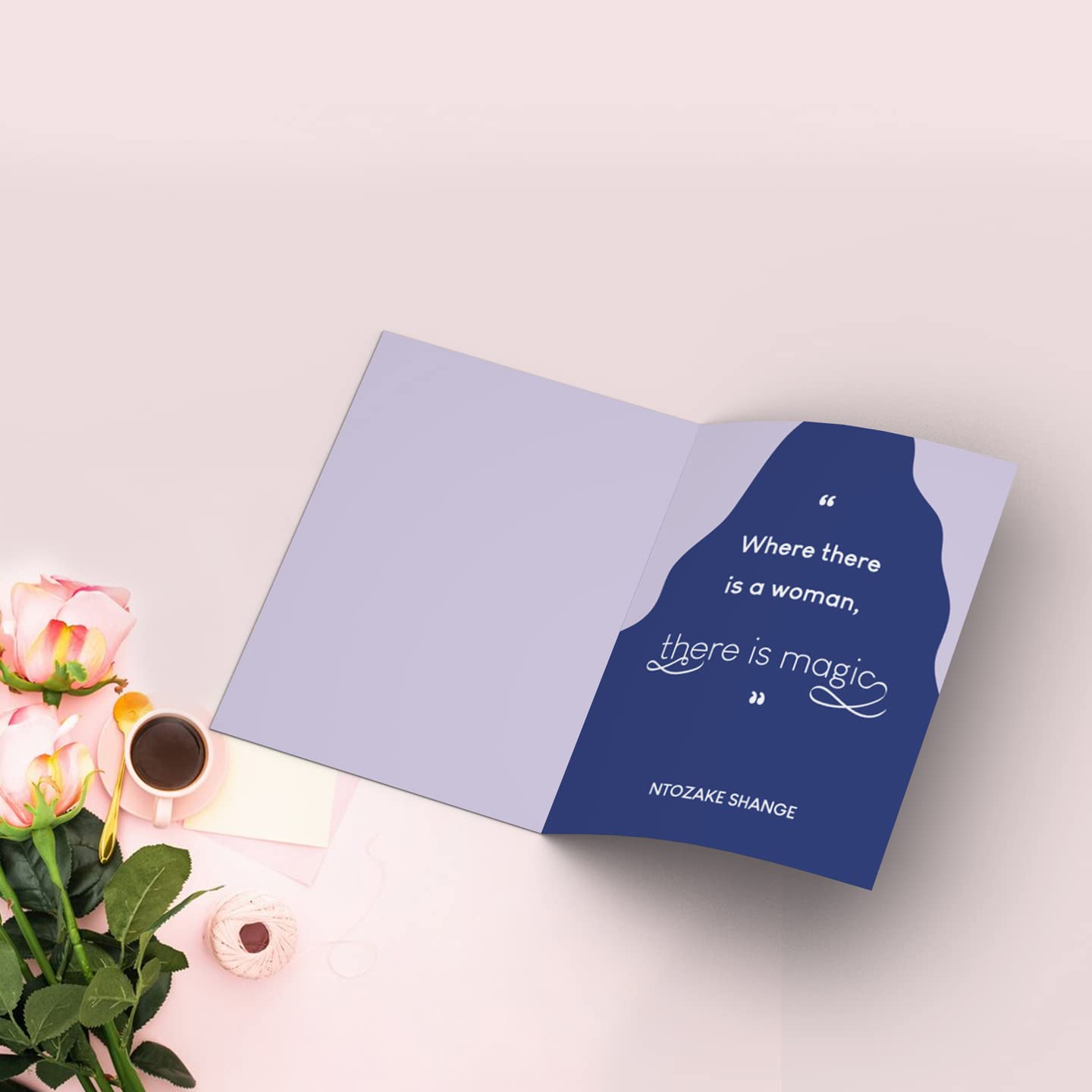Blue Happy Women's Day Card With Envelope