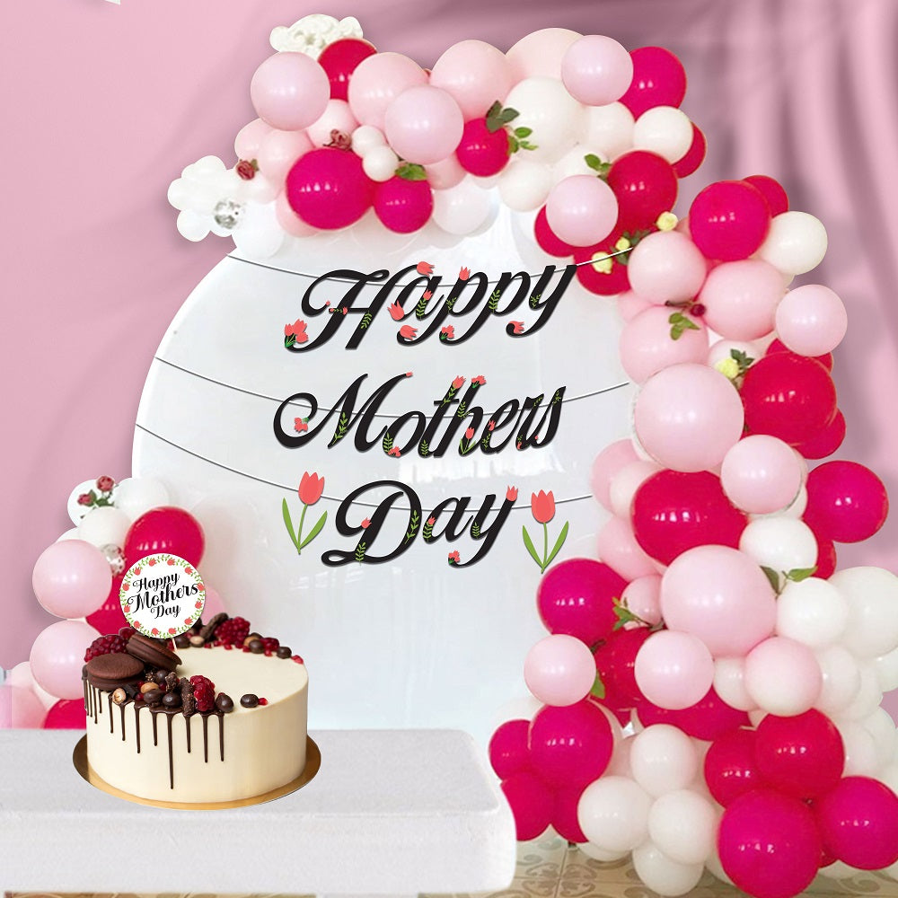 Black and Red Mother's Day Cake Topper