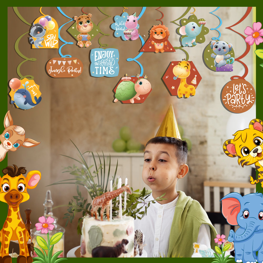 Party Animals Theme Hanging Swirls