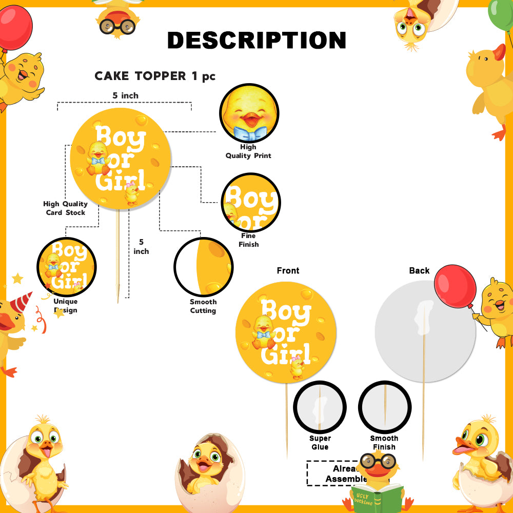 Quack Theme Cake Topper