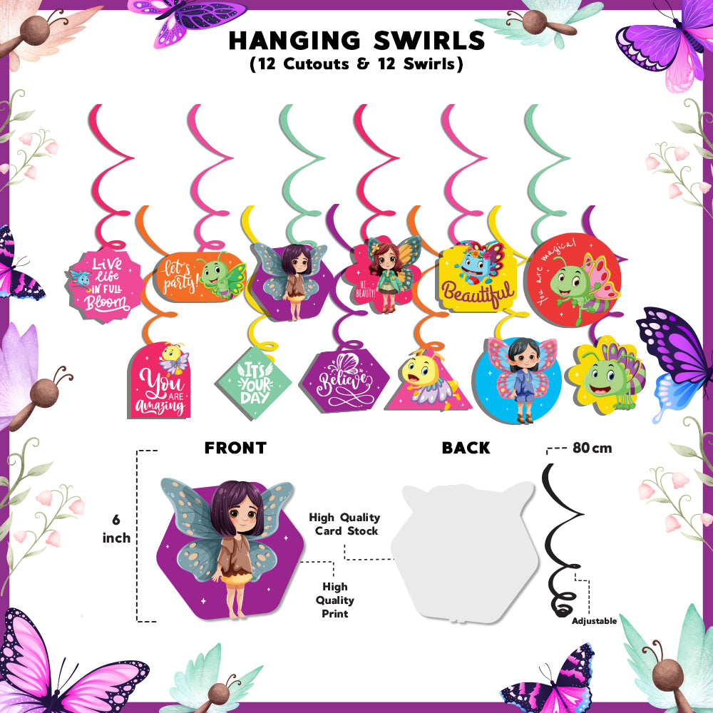 Butterfly Bliss Theme Hanging Swirls