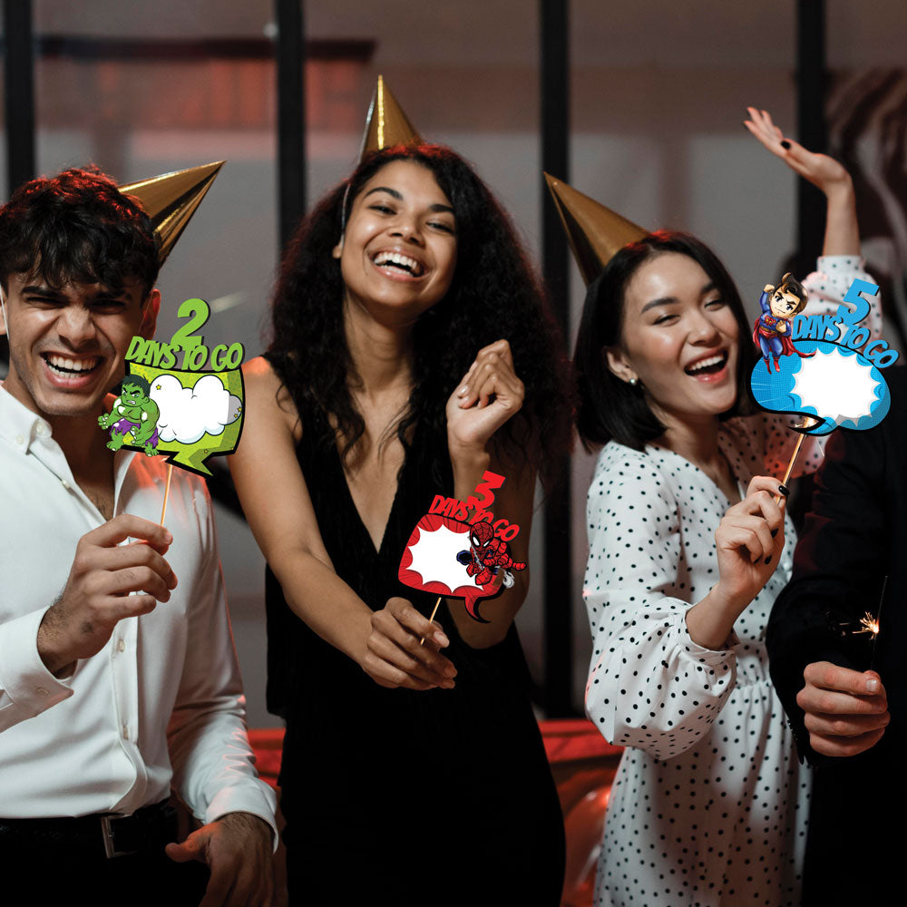 Superhero Theme Countdown Props