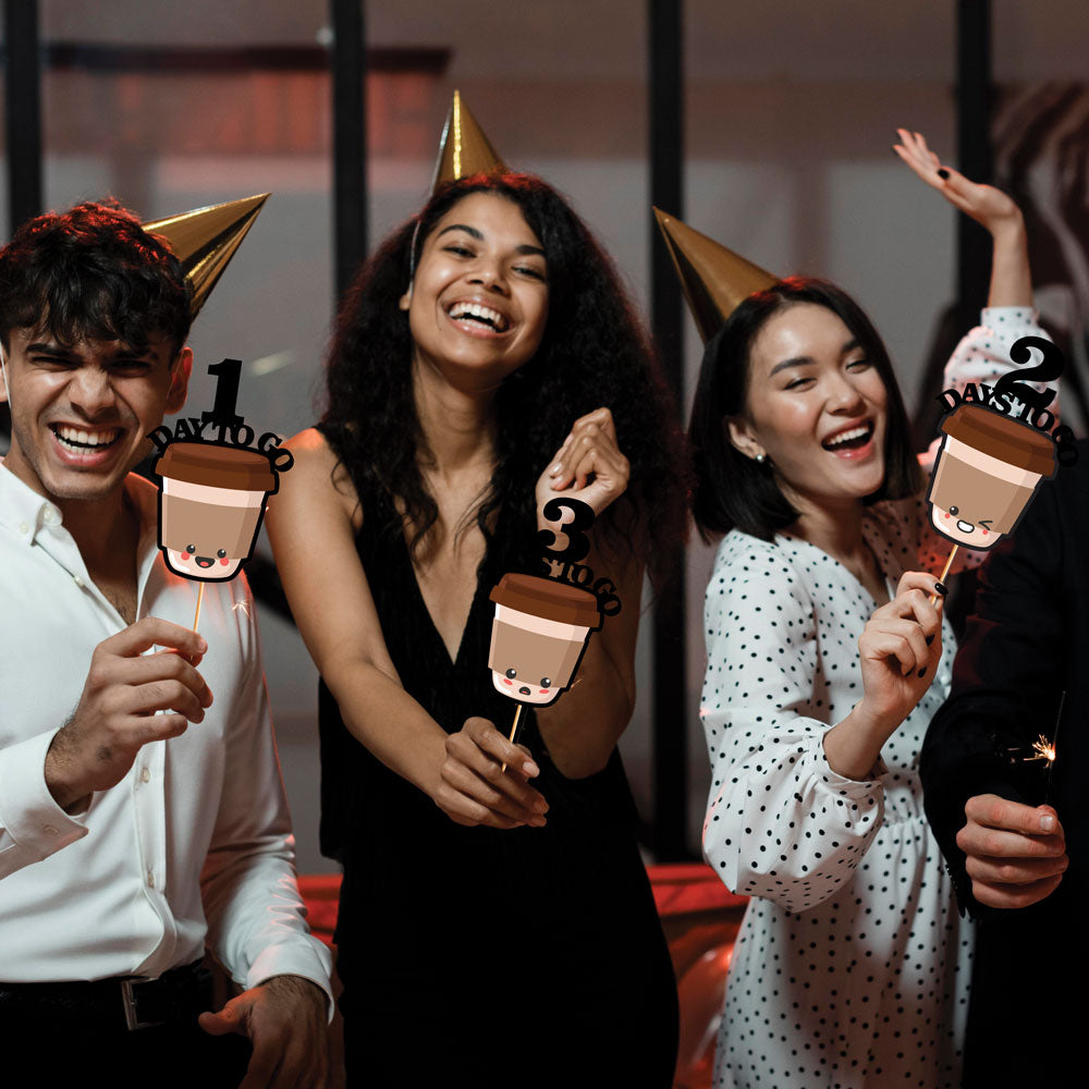 Coffee Latte Countdown Props of 1-10 Days To Go