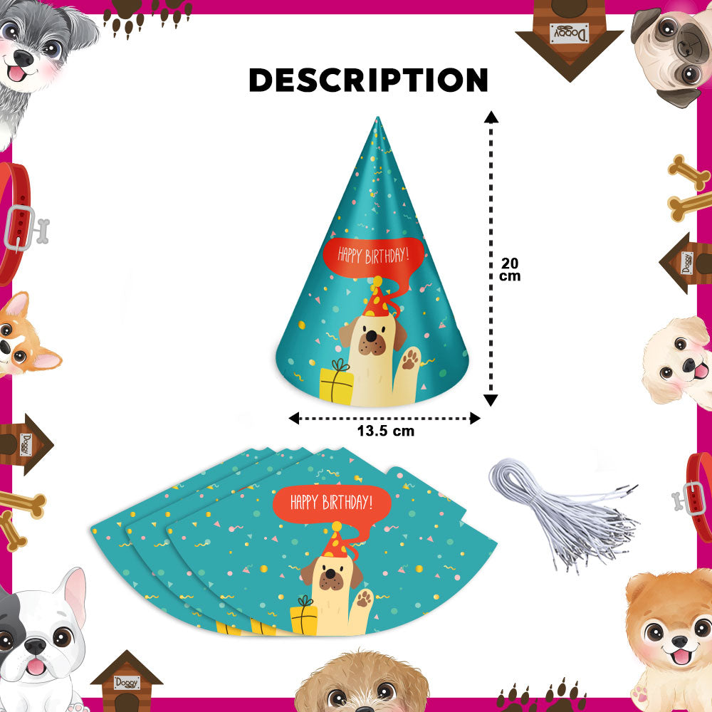 Bow Wow Party Theme Cone Hats