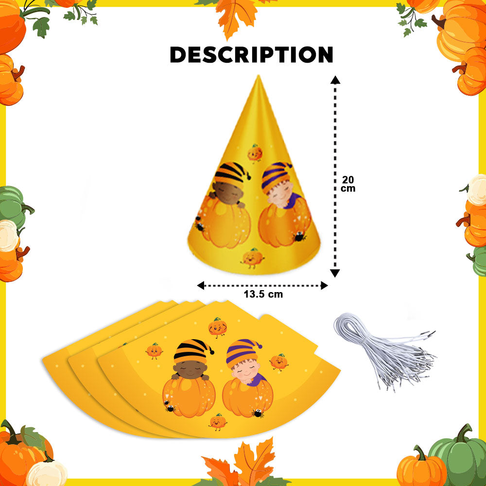 Pumpkin Theme Cone Hats