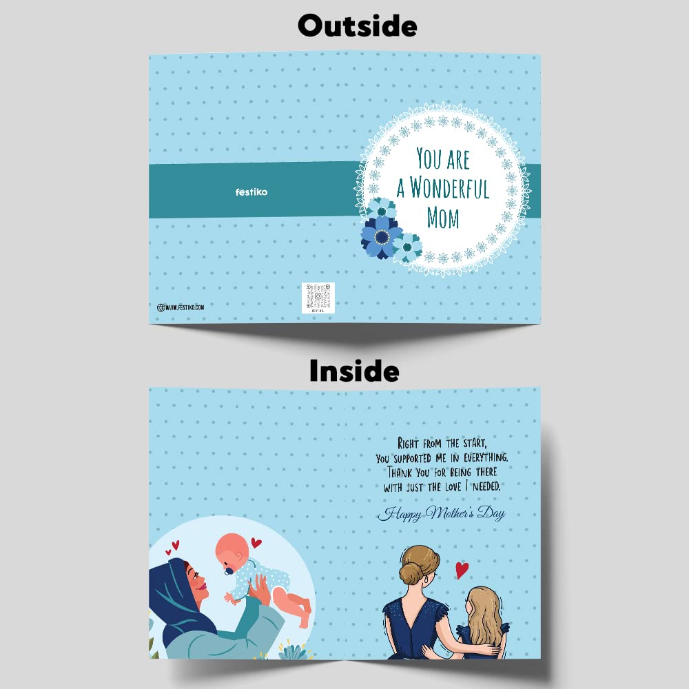 Mother's Day Blue Greeting Card