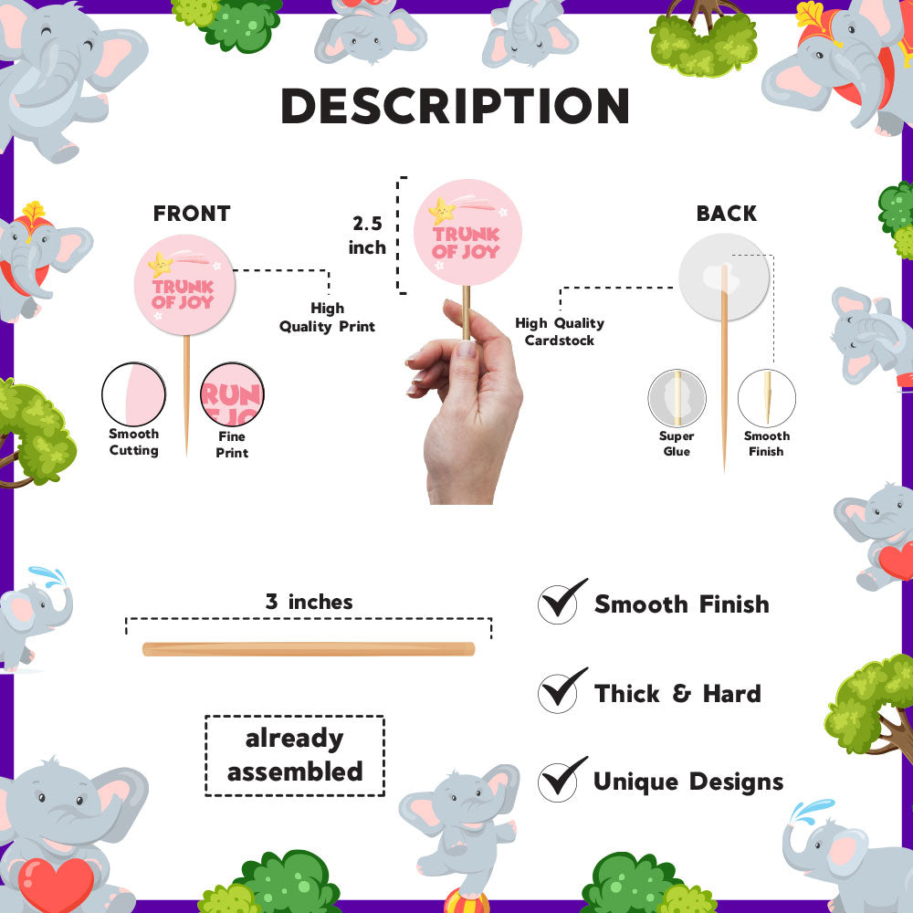 Baby Trunk Theme Cupcake Toppers