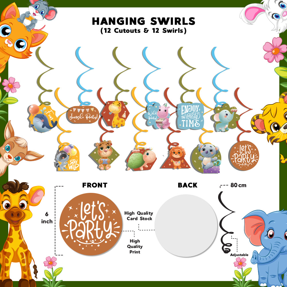 Party Animals Theme Hanging Swirls