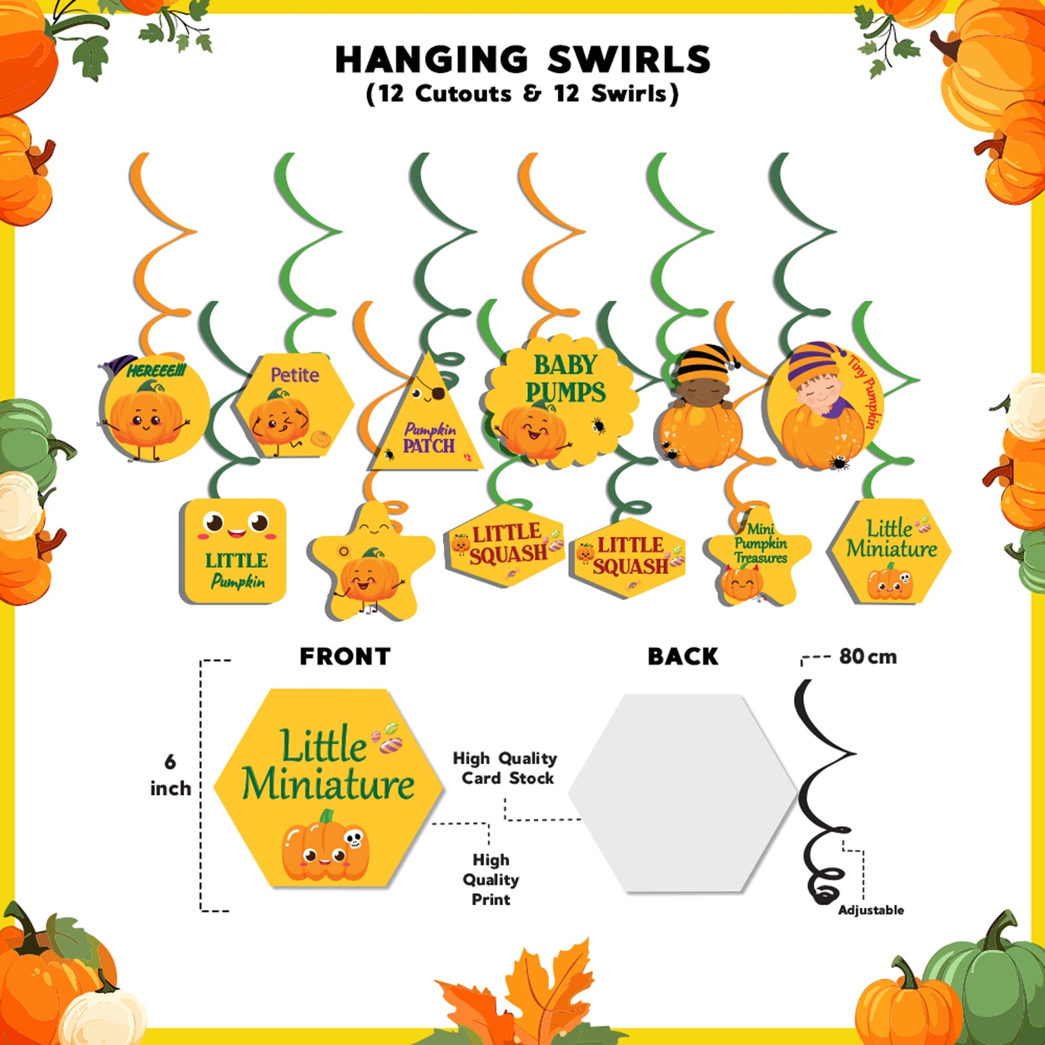 Pumpkin Theme Hanging Swirls