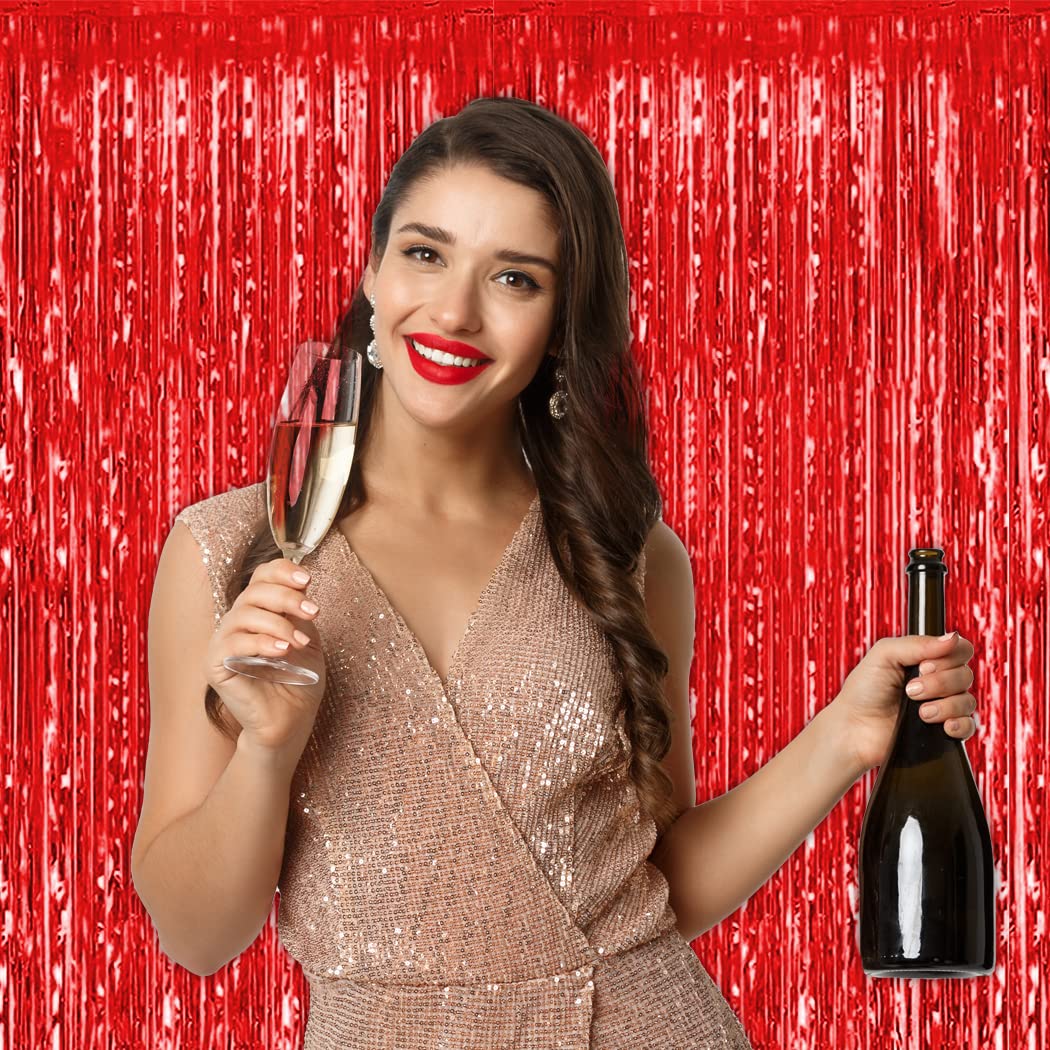 Red Foil Curtains For Decorations