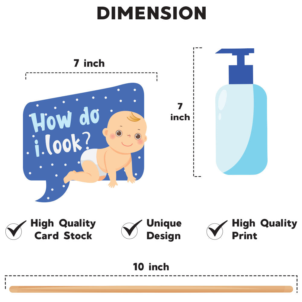 Photobooth Props For First Haircut (Blue) / Mundan Ceremony