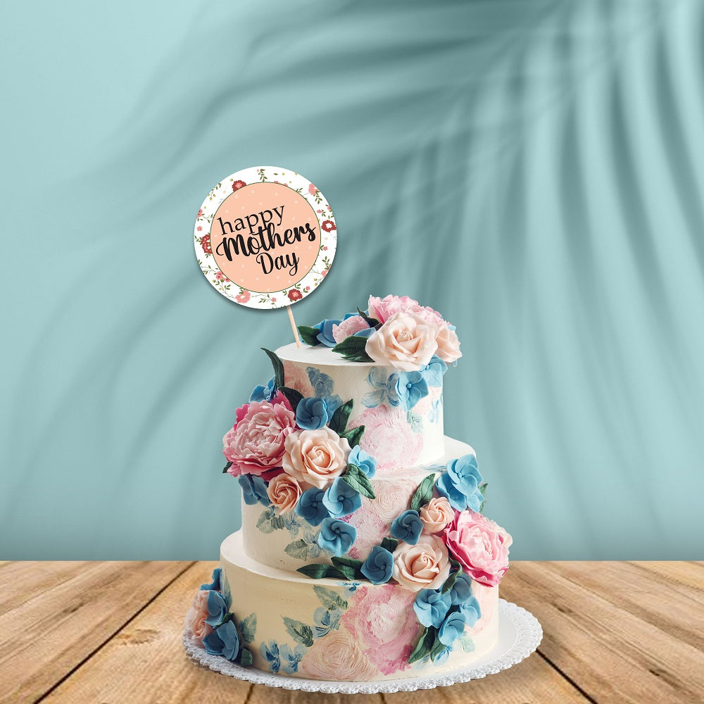 Happy Mother's Day Floral Cake Topper