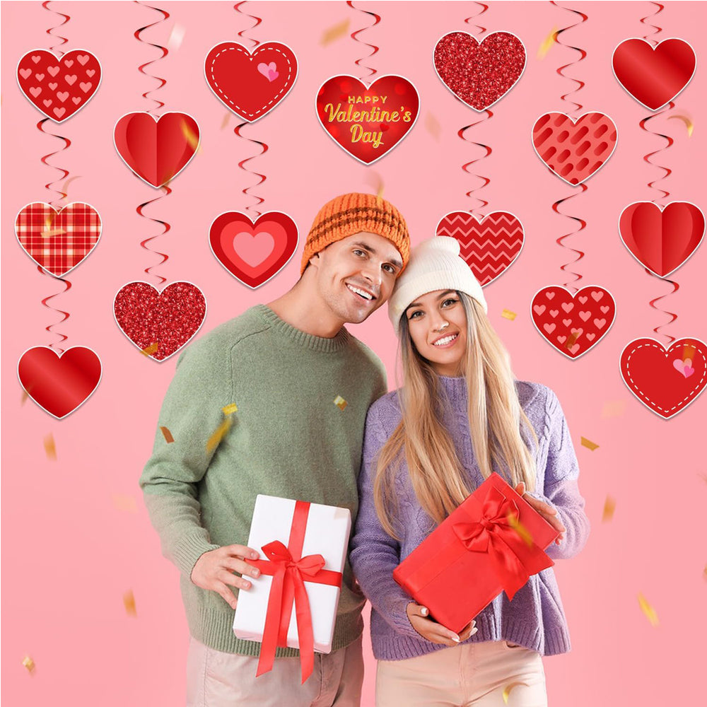 Valentine's Red Heart Swirls