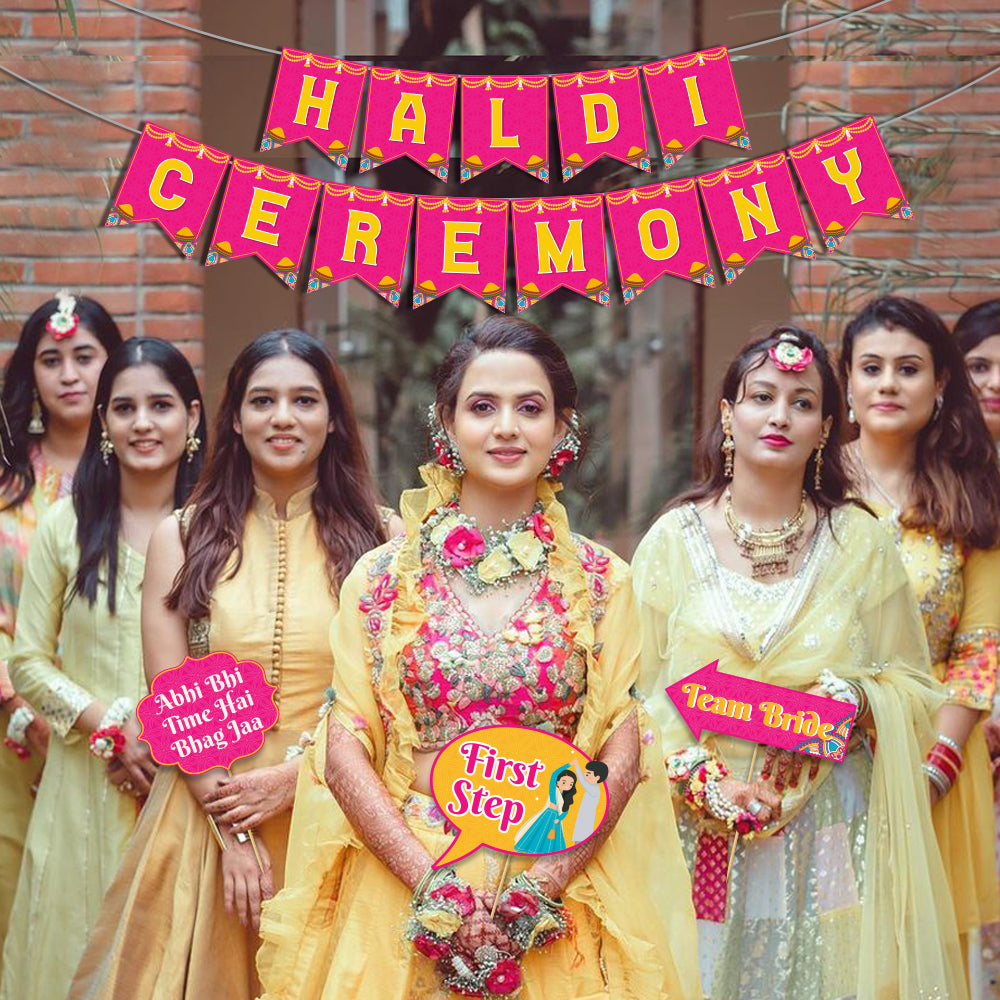 Haldi Ceremony Combo (Banner + Props)