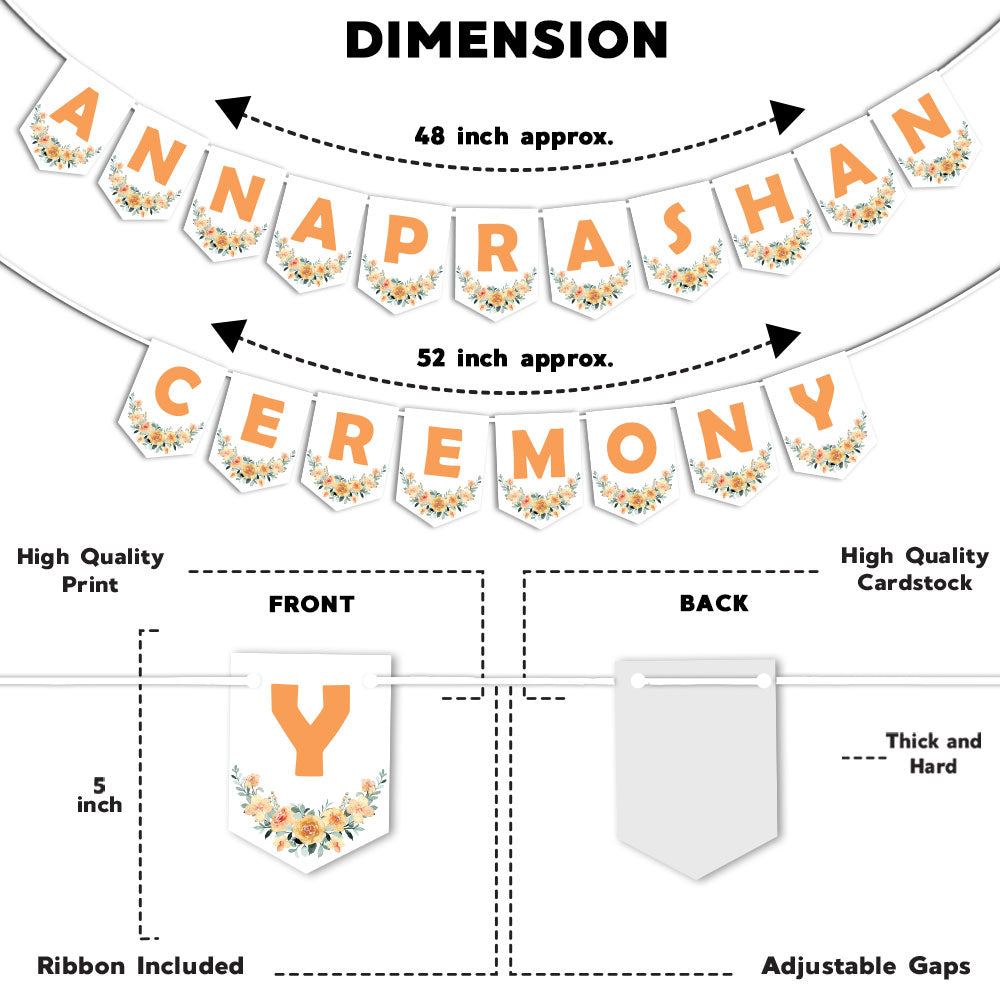 Annaprashan Ceremony Banner (Orange & White)