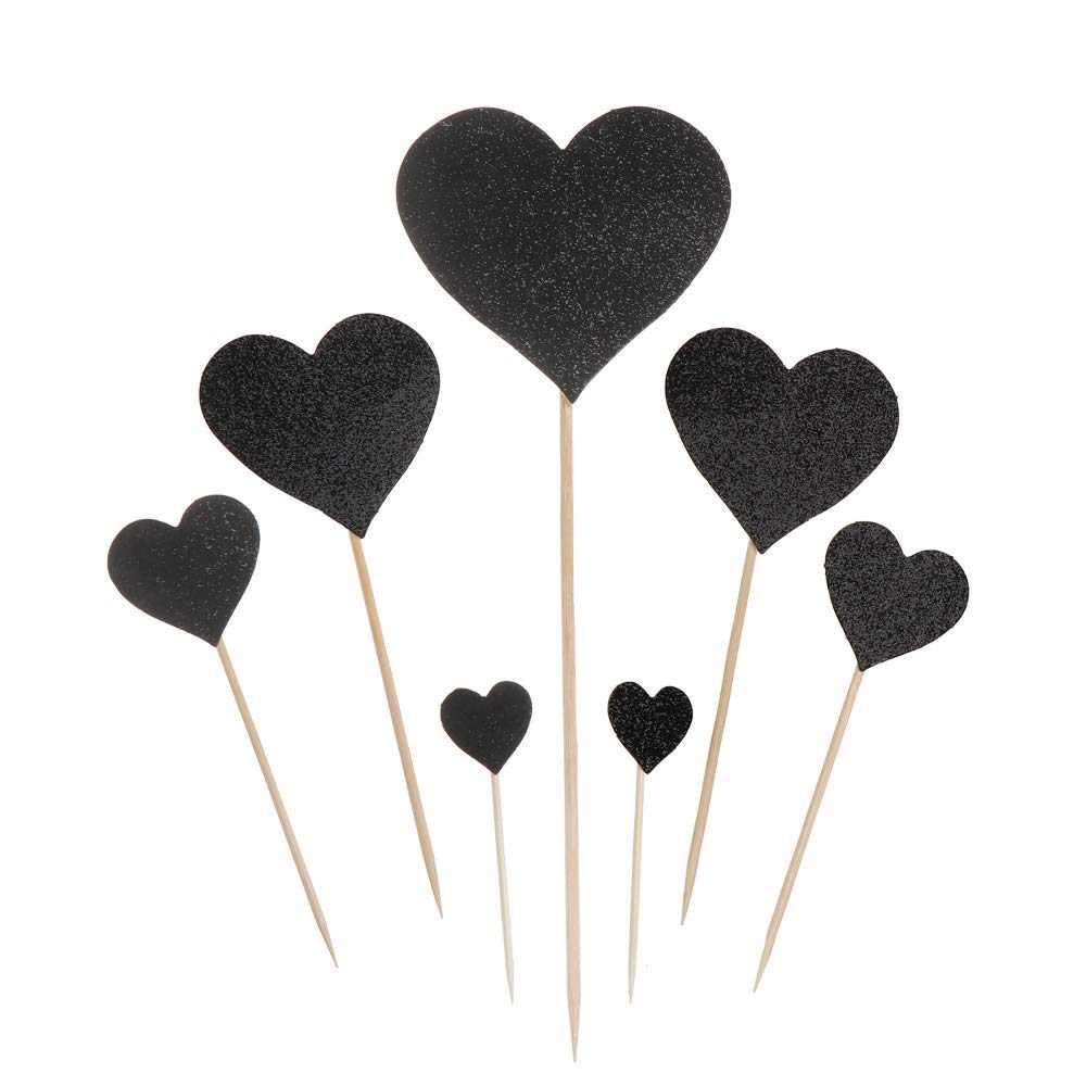 Heart Shaped Glitter Cupcake Toppers