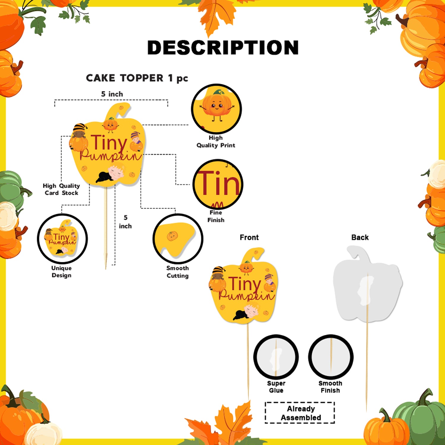 Pumpkin Theme Cake Topper