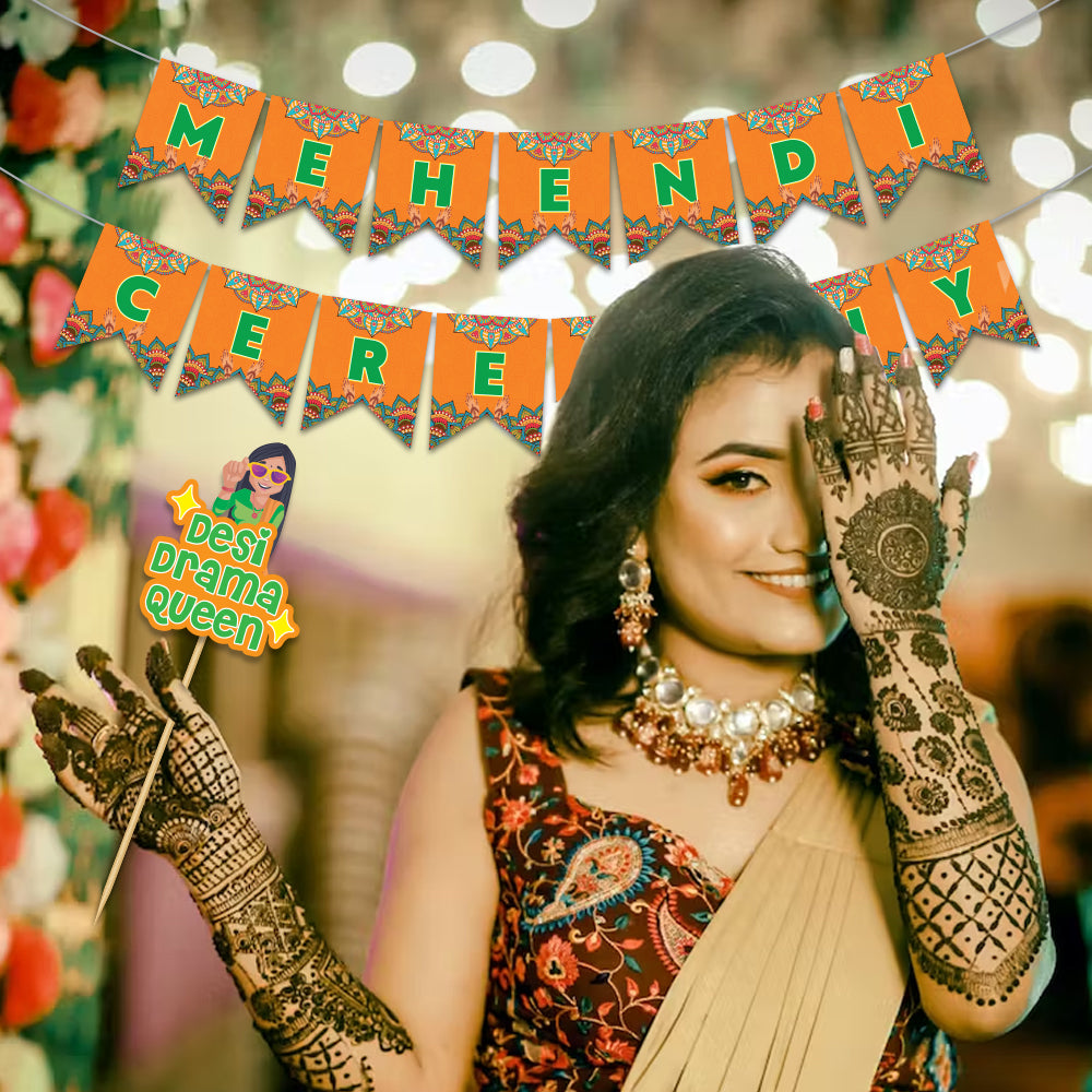 Mehendi Ceremony Combo (Banner + Props)